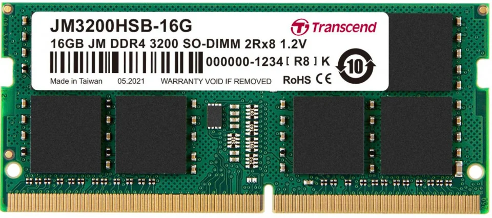 Transcend 16GB SO-DIMM DDR4-3200MHz, JM3200HSB-16G