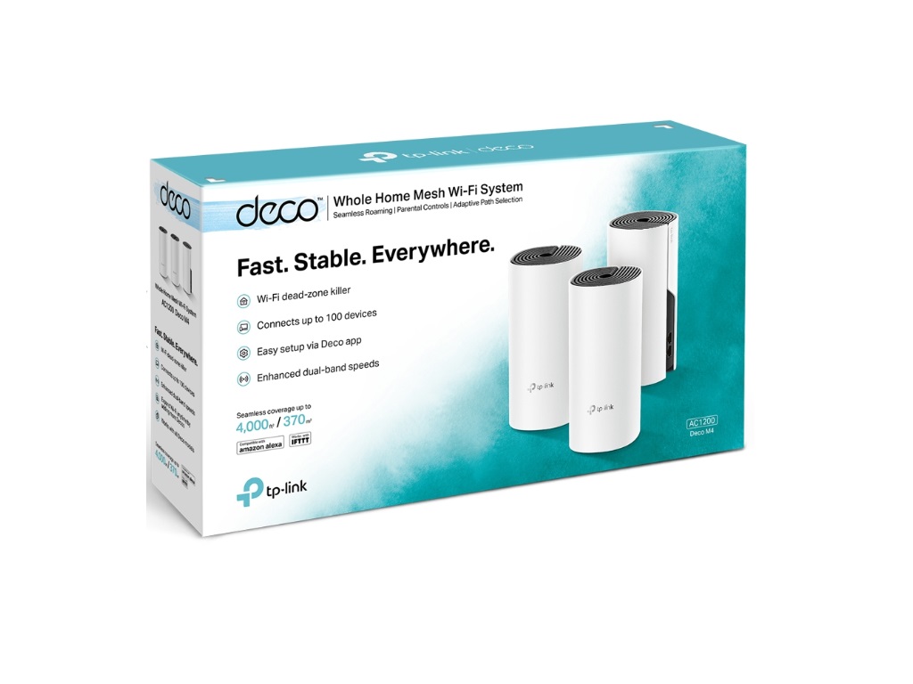 TP-LINK Mrežni mesh sistem  DECO M4(3-PACK) Wi-Fi/AC1200/867Mbps/300Mbps/2xGLAN/2 antene,6935364085179