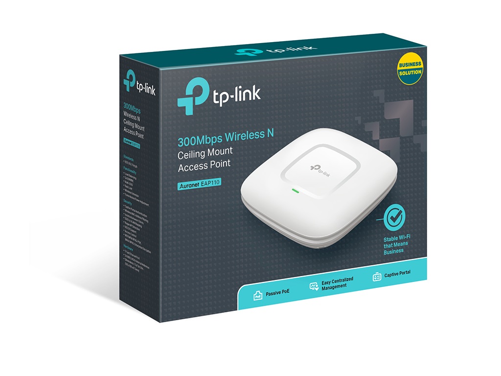 TP-LINK Acces point EAP110 Wi-Fi/N300/300Mbps/POE/1xLAN/2x interna antena,EAP110