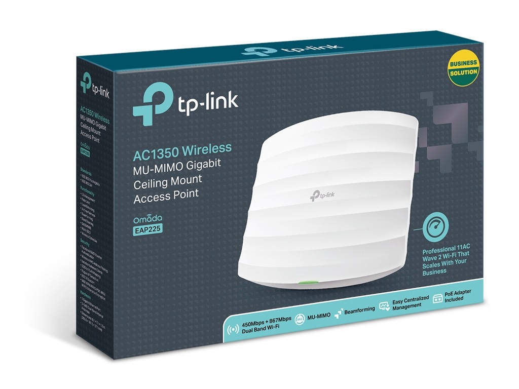 TP-LINK Acces point EAP225 Wi-F/AC1350/867Mbps/450Mbps/1x GLAN/POE/4x interna antena,EAP225