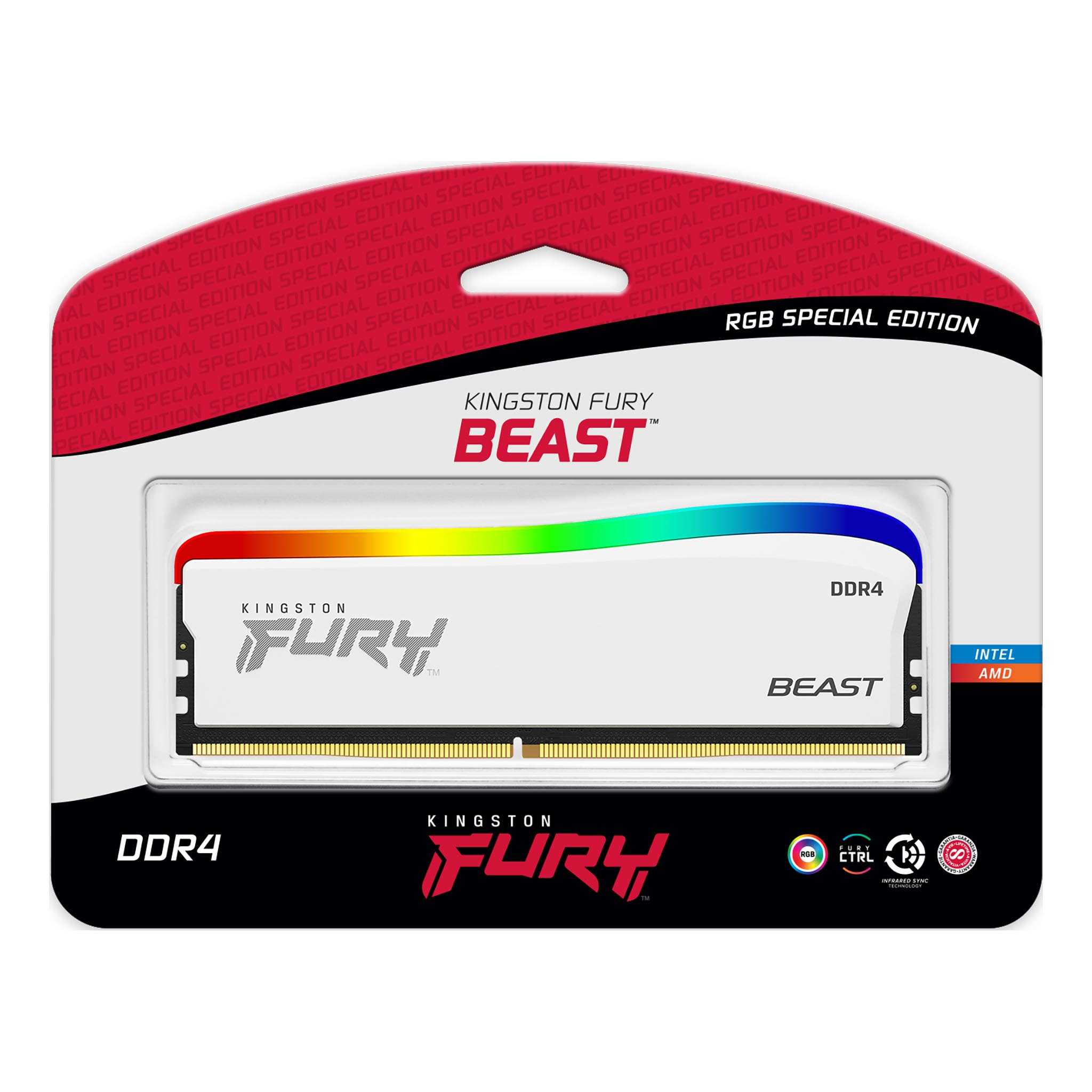 KINGSTON FURY Beast RGB SE 16GB DDR4-3600MHz DIMM, KF436C18BWA/16