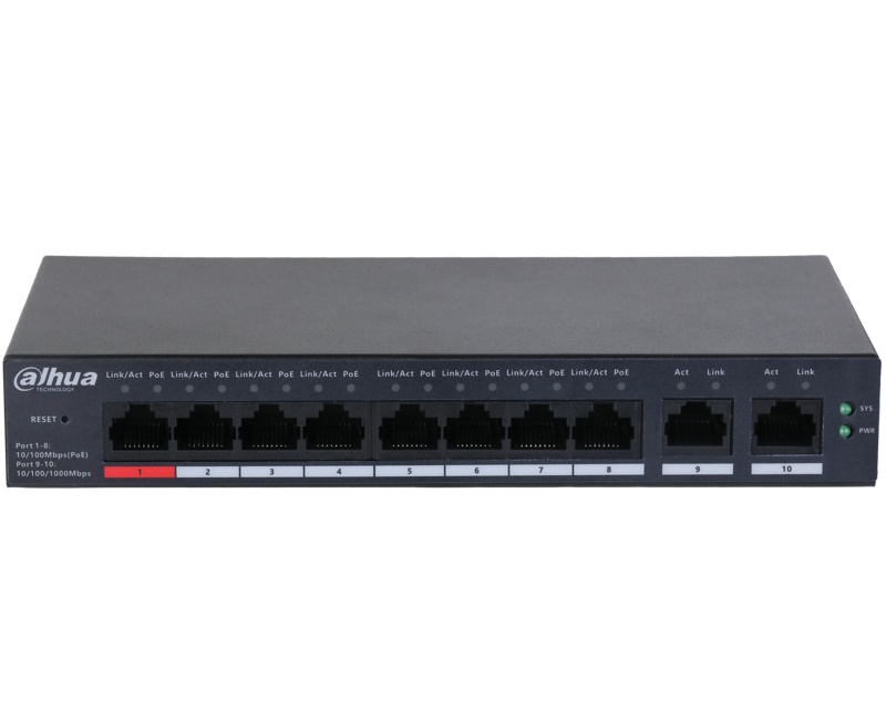 Dahua CS4010-8ET-110 10-Port Cloud Managed Desktop Switch with 8-Port PoE,6923172571168