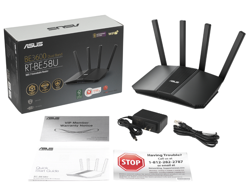 Asus RT-BE58U Dual-Band Wi-Fi 7 Router,4711387452943