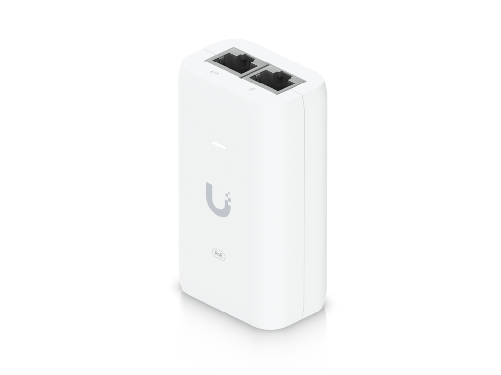 UBIQUITI PoE Adapters, U-POE-AF-EU,POE Injector UBIQUITI 802.3af 15w beli