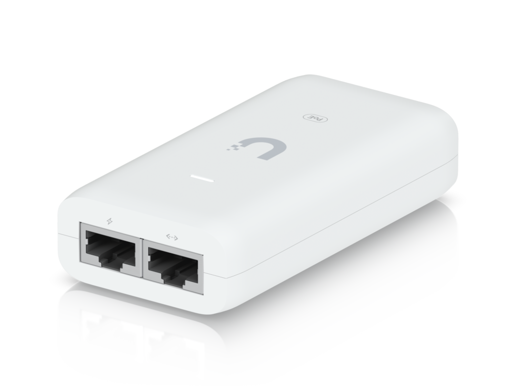 UBIQUITI PoE Adapters, U-POE-AF-EU,POE Injector UBIQUITI 802.3af 15w beli