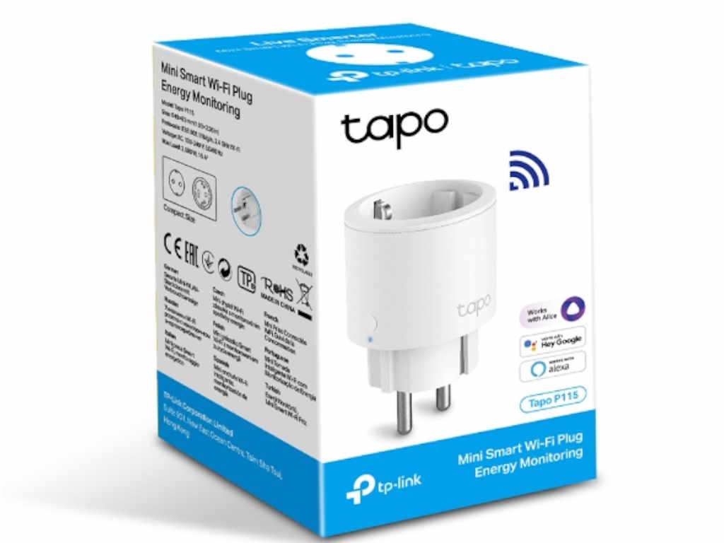 TP-LINK Pametna utičnica,Mreža smart home,Tapo P115(1-pack),4897098687406