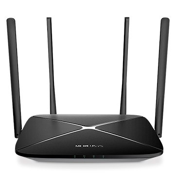Mercusys AC12G AC1300 Dual Band Wireless Router,  867Mbps at 5GHz + 400Mbps at 2.4GHz, 1 10/100/1000M WAN + 3 10/100/1000M LAN, 4 x fixed 5dBi High Gain antennas, MU-MIMO, Smart Connect, IPTV and IPv6 supported, Mercusys App, WPA3, 2x2 MIMO,AC12G