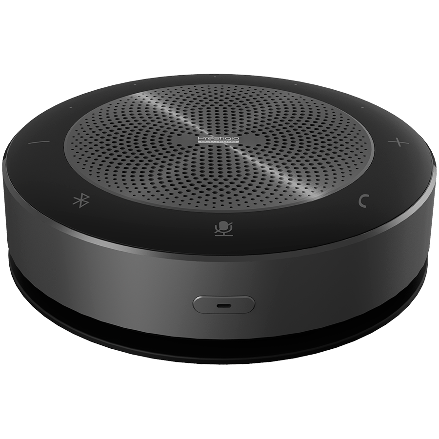 Prestigio Solutions Video Conferencing Speakerphone Alpha: 5W, 6 mic, 5m (Radius), Wireless charging, Connection via USB Type-C, AUX or BT4.2+EDR,PVCSN0M601