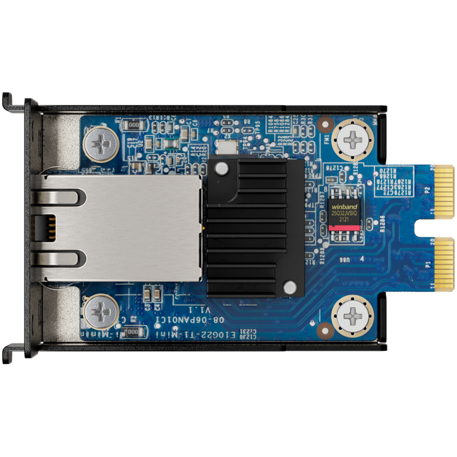 Synology E10G22-T1-MINI 10GbE RJ-45 network upgrade module for compact Synology servers, 10/5/2.5/1 Gbps Multi-Gig support, PCIe 3.0 x2, for models DS923+, DS723+, RS422+, DS1522+,E10G22-T1-MINI