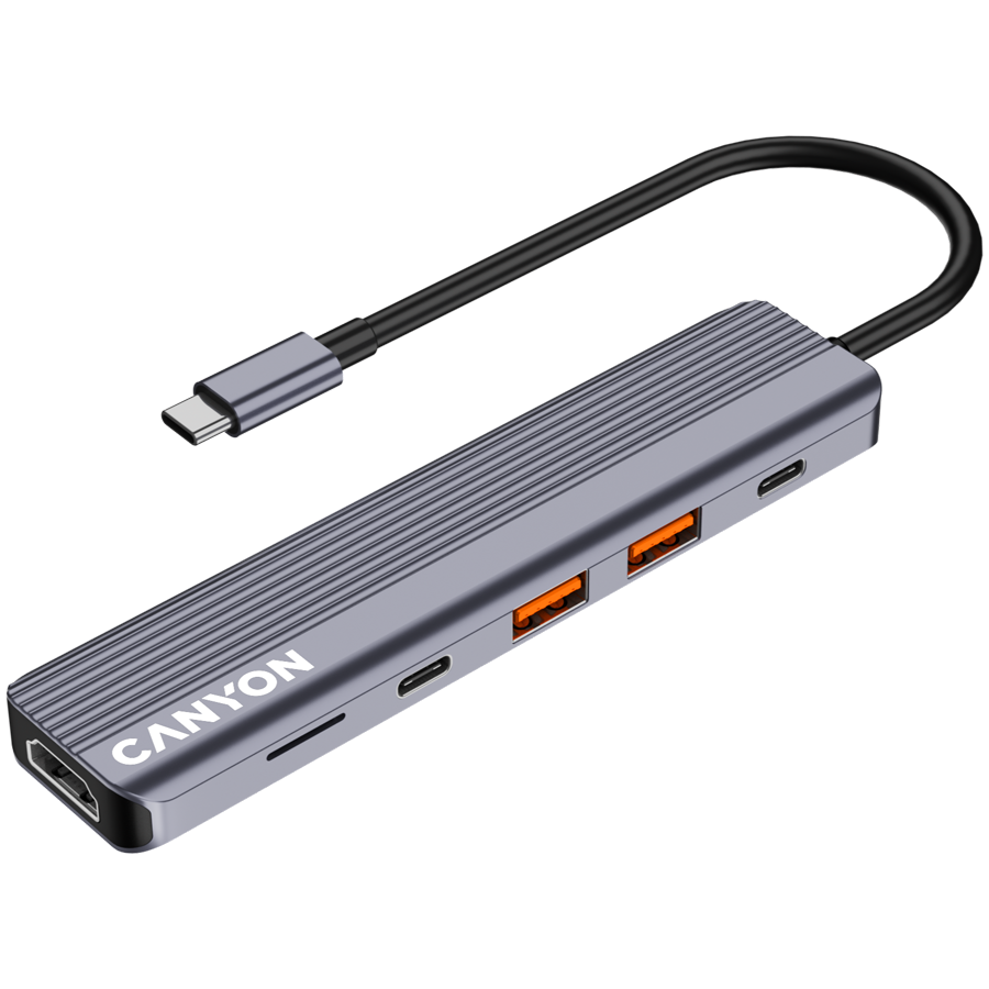 CANYON hub DS-17 6in1 4k USB-C Grey,CNS-TDS17