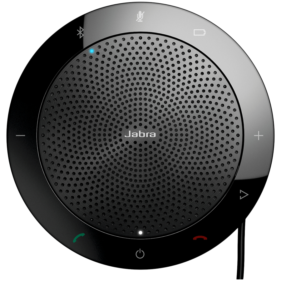 JABRA SPEAK 510 MS Speakerphone for UC & BT, USB Conference solution, 360-degree-microphone, Plug&Play, mute and volume button, Wideband, Bluetooth (up to 100 meters), Microsoft optimized Version B: incl. Smart Button activated via JABRA Direct,7510-109