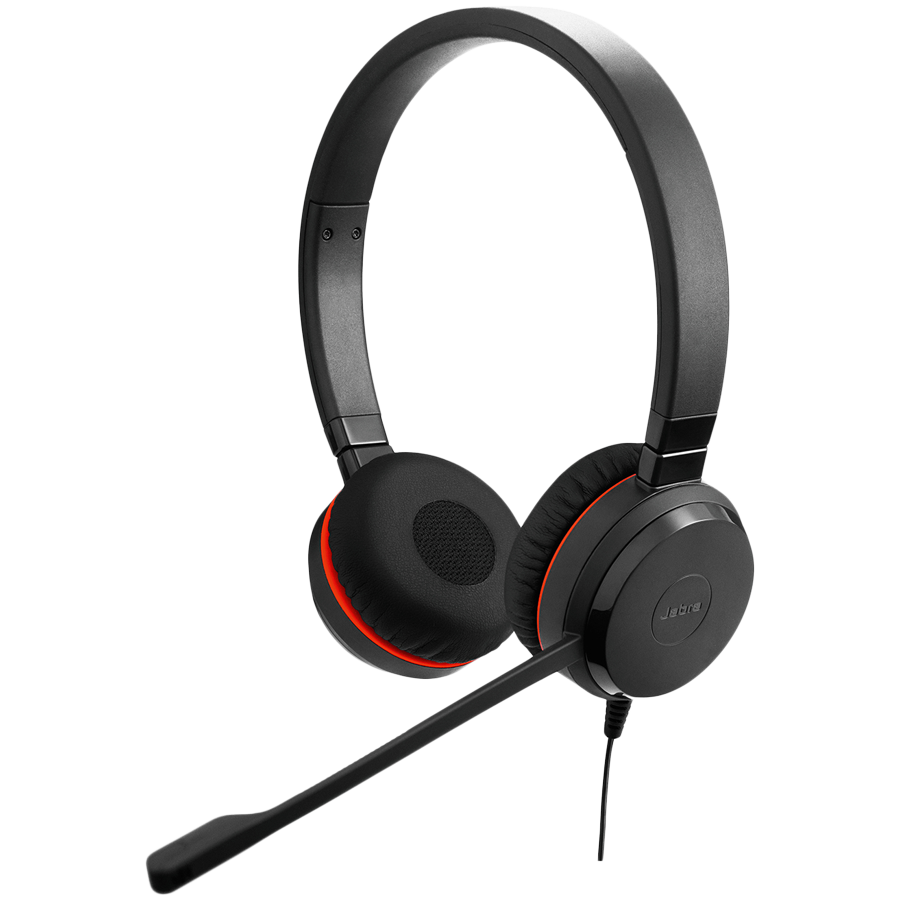 JABRA EVOLVE 20 MS Stereo USB Headband Special Edition Noise cancelling, USB connector, with mute-button and volume control on the cord, with leatherette ear cushion, Microsoft optimized, 4999-823-309