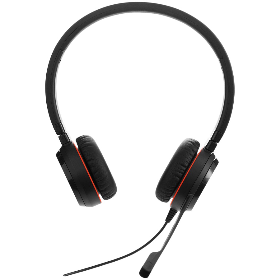 JABRA EVOLVE 20 MS Stereo USB Headband Special Edition Noise cancelling, USB connector, with mute-button and volume control on the cord, with leatherette ear cushion, Microsoft optimized, 4999-823-309