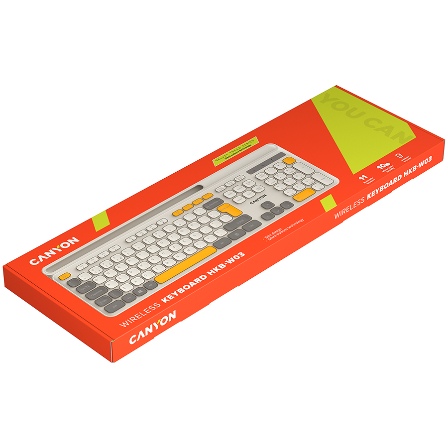 CANYON keyboard HKB-W03 EN/AD AAA Wireless Beige