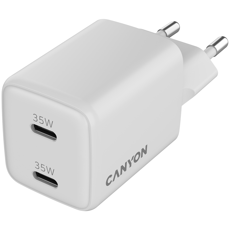 CANYON charger CU35CC GaN 35W 2xPD EU White,CNS-CUW35CC