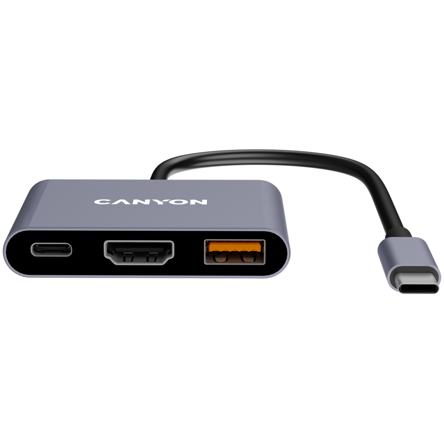 CANYON hub DS-4 3in1 USB-C Grey,CNS-TDS4