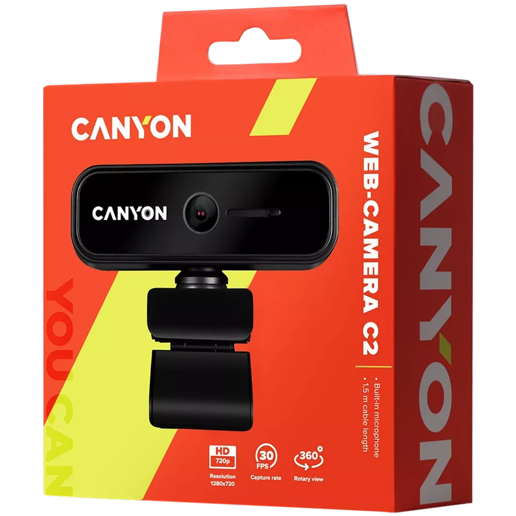 CANYON Web kamera C2, HD 720P, CNE-HWC2