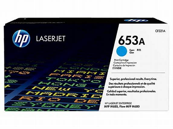 HP 653A Cyan Original LaserJet Toner Cartridge, CF321A
