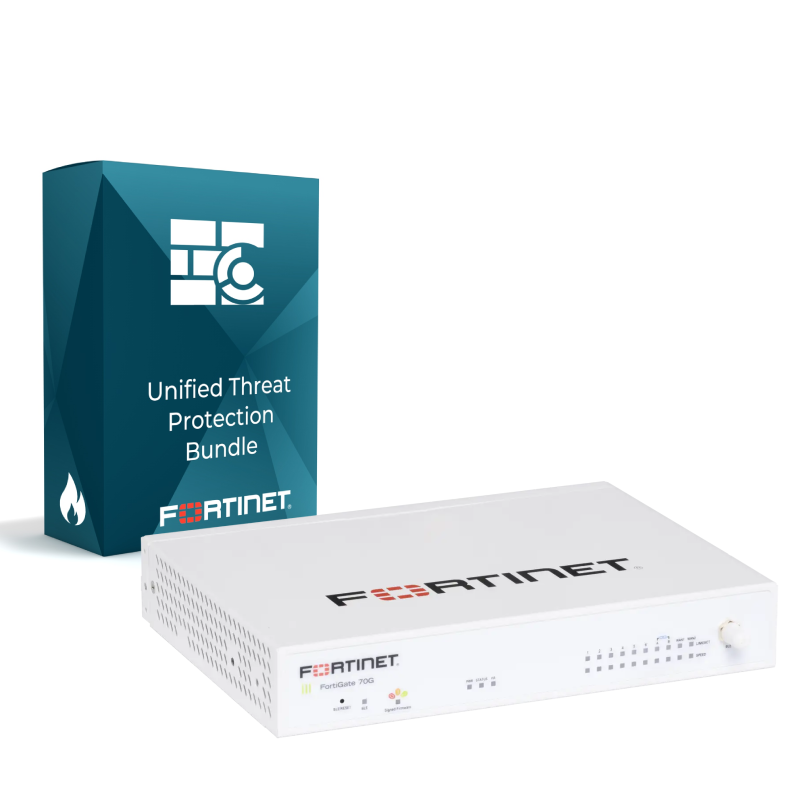 Fortinet Firewall FortiGate-70G Hardware plus 1 Year FortiCare Premium and FortiGuard Unified Threat Protection (UTP)
