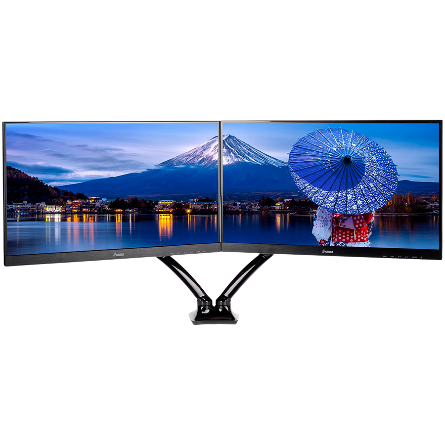 Iiyama DS3002C-B1 - Mounting kitfor 2 monitors (adjustable arm) black screen size: 10"-27" desk-mountable