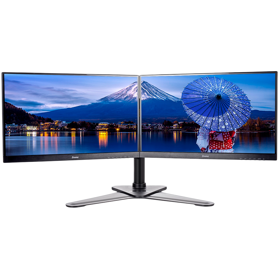 Iiyama DS1002D-B1 - Stand - for 2 monitors (adjustable arm)black screen size: 10"-30" desktop stand for ProLite E2783QSU-B1 XU2495WSU-B1 XUB2495WSU-B1