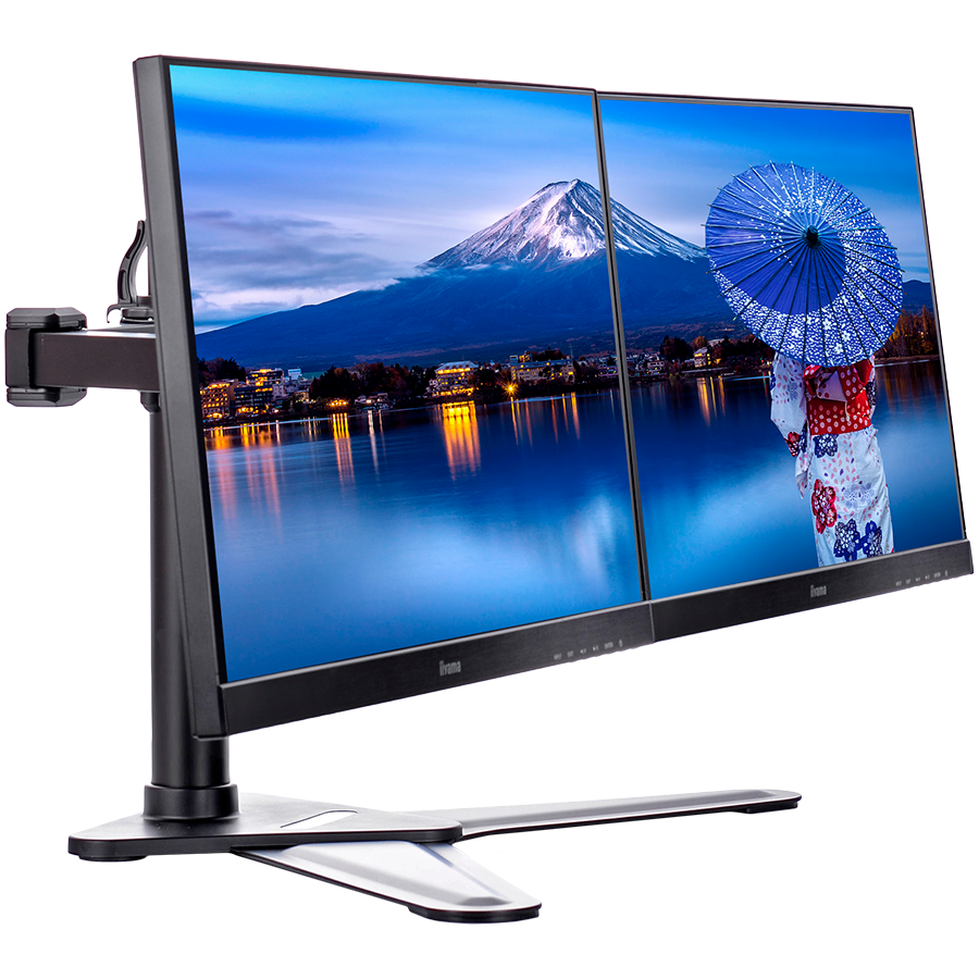 Iiyama DS1002D-B1 - Stand - for 2 monitors (adjustable arm)black screen size: 10"-30" desktop stand for ProLite E2783QSU-B1 XU2495WSU-B1 XUB2495WSU-B1