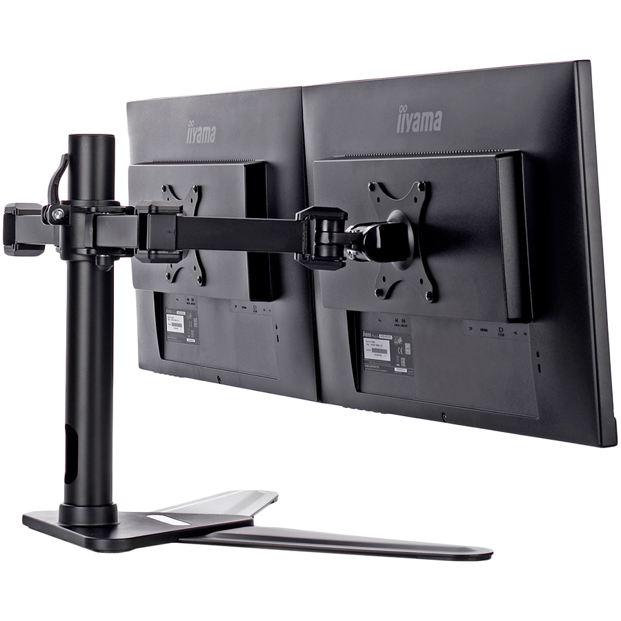 Iiyama DS1002D-B1 - Stand - for 2 monitors (adjustable arm)black screen size: 10"-30" desktop stand for ProLite E2783QSU-B1 XU2495WSU-B1 XUB2495WSU-B1