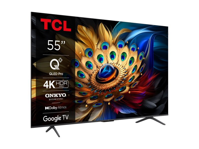 TCL Televizor QLED 55" 4K HDR PRO Google TV, 55C655