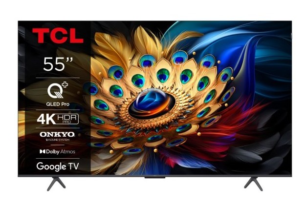 TCL Televizor QLED 55" 4K HDR PRO Google TV, 55C655