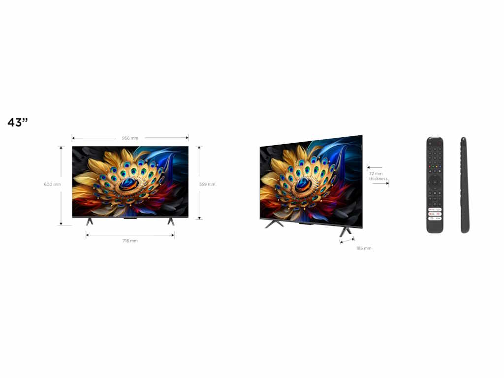 TCL televizor  QLED 43" 4K HDR PRO Google TV, 43C655