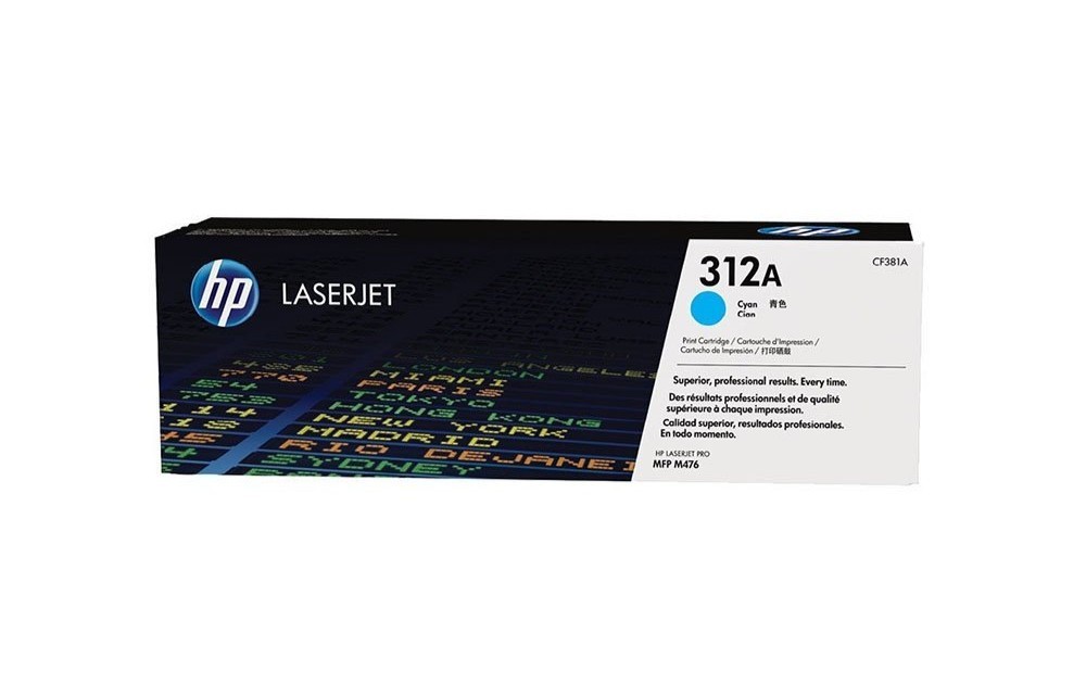 HP 312A Cyan LaserJet Toner Cartridge, CF381A