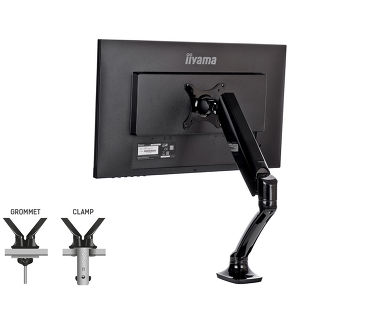 IIYAMA DS3001C-B1 stoni nosač za jedan monitor od 10" do 27" sa gasnom oprugom. VESA 75x75 ili 100x100 mm, nosivost 1~5kg