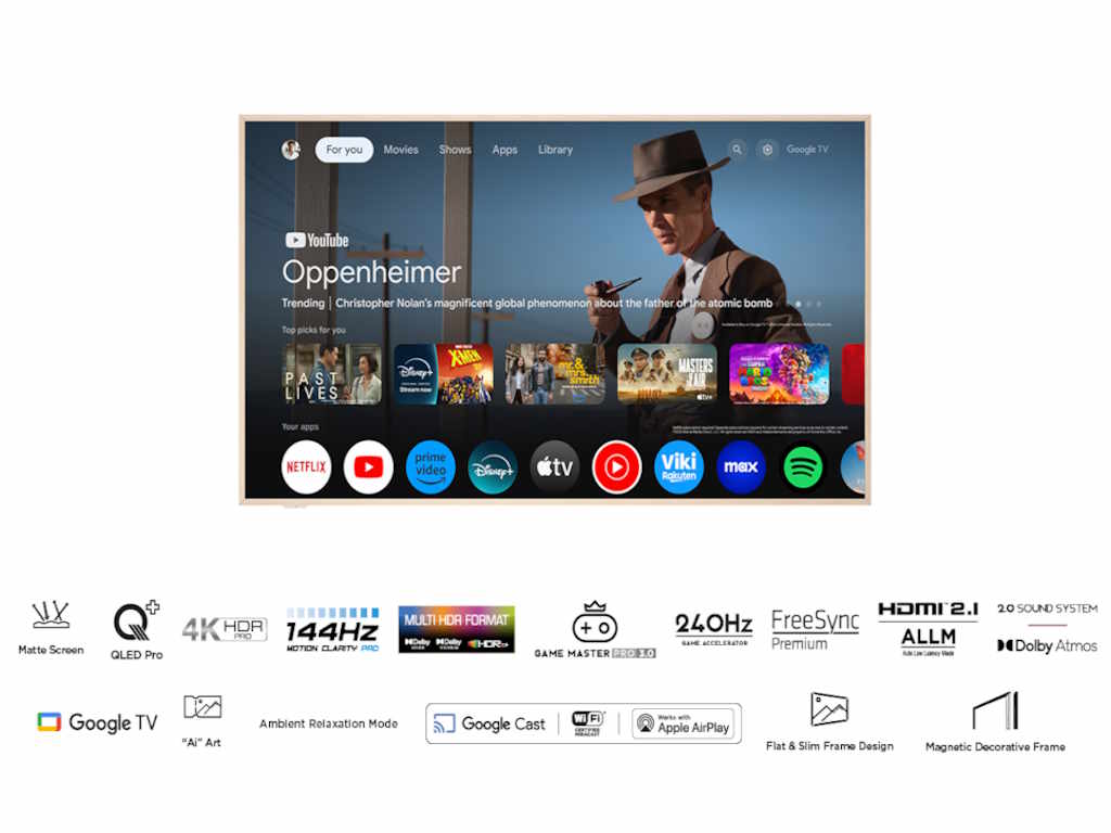 TCL Televizor  75A300W NXTFRAME QLED 75" 4K UHD