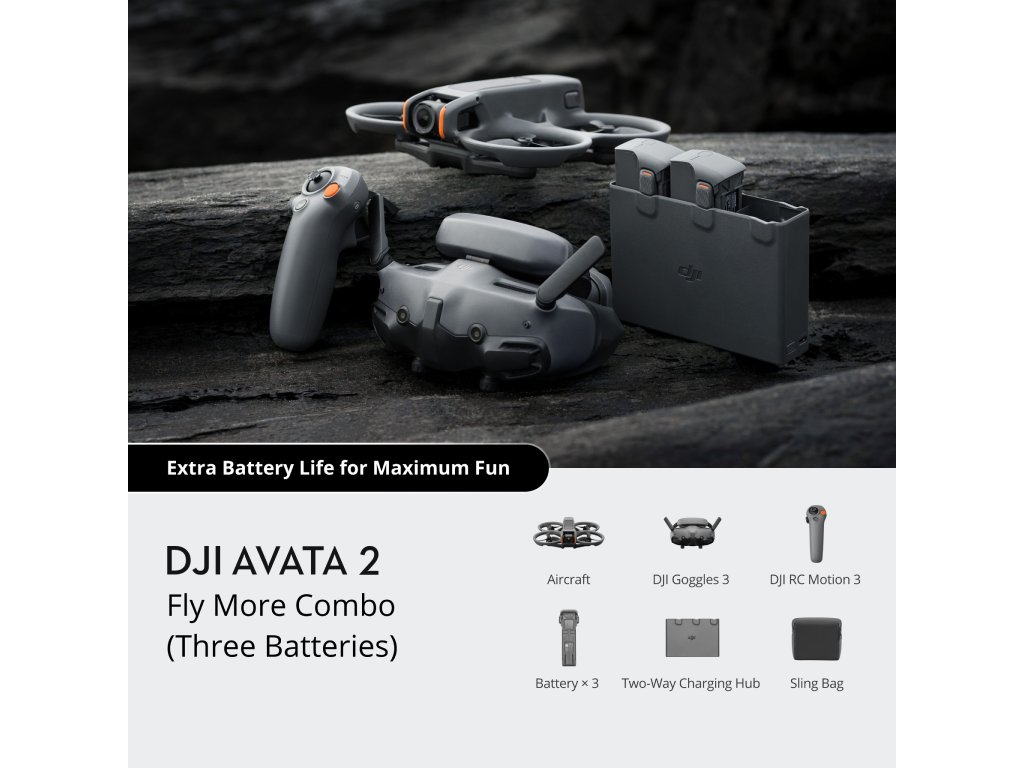 DJI Dron DJI Avata 2 Fly More Combo (Three Batteries)