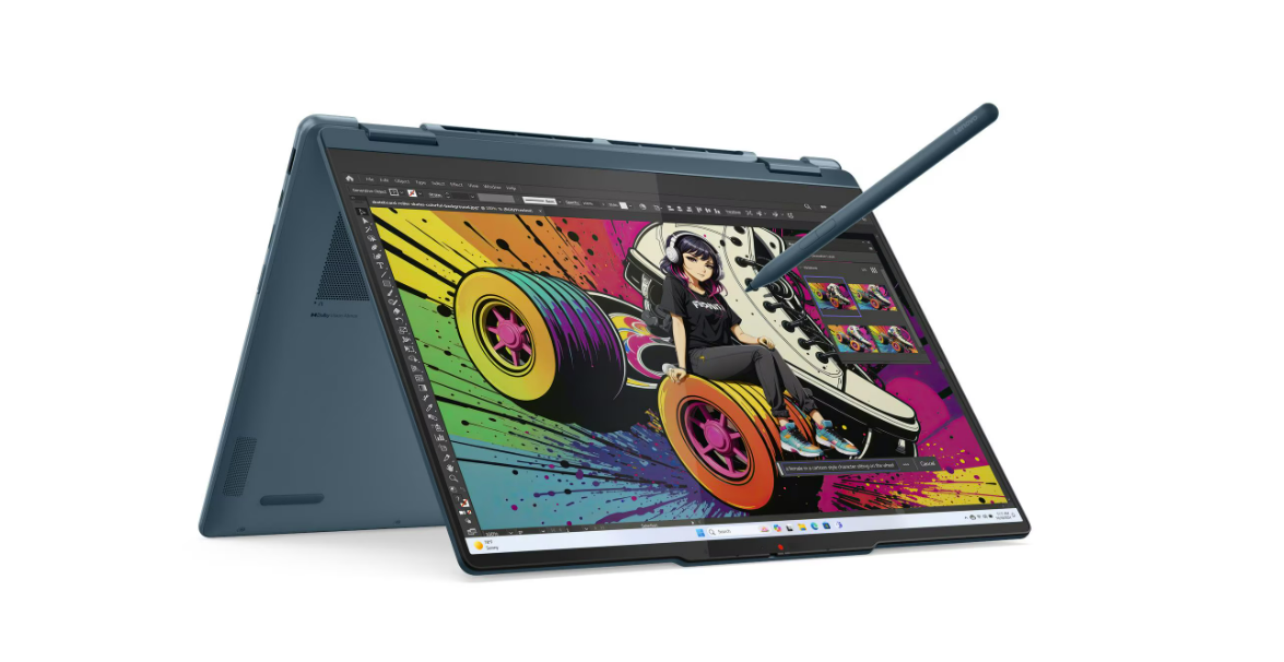 Lenovo Laptop Yoga 7 2in1 14AKP10, 14" WQUX OLED Touch, Ryzen AI 7-350, 24GB, 1TB, 83JR0027YA