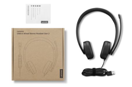 Lenovo USB-A Wired Stereo Headset Gen 2, 4XD1P83425