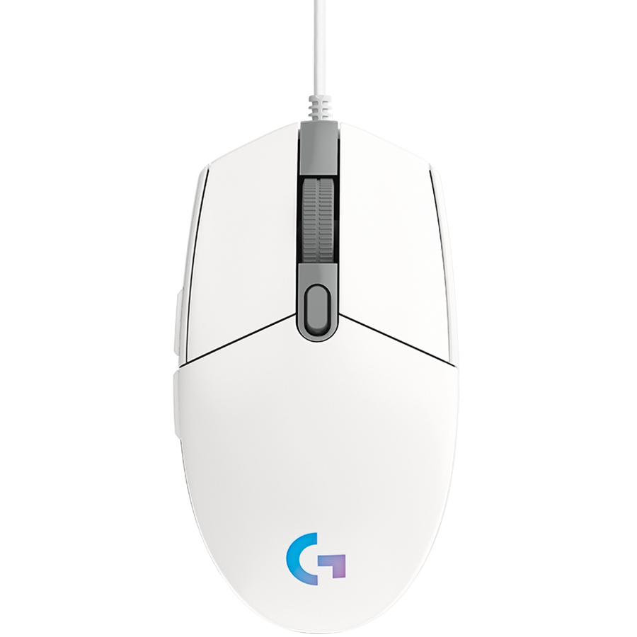 LOGITECH G102 LIGHTSYNC Corded Gaming Mouse - WHITE - USB