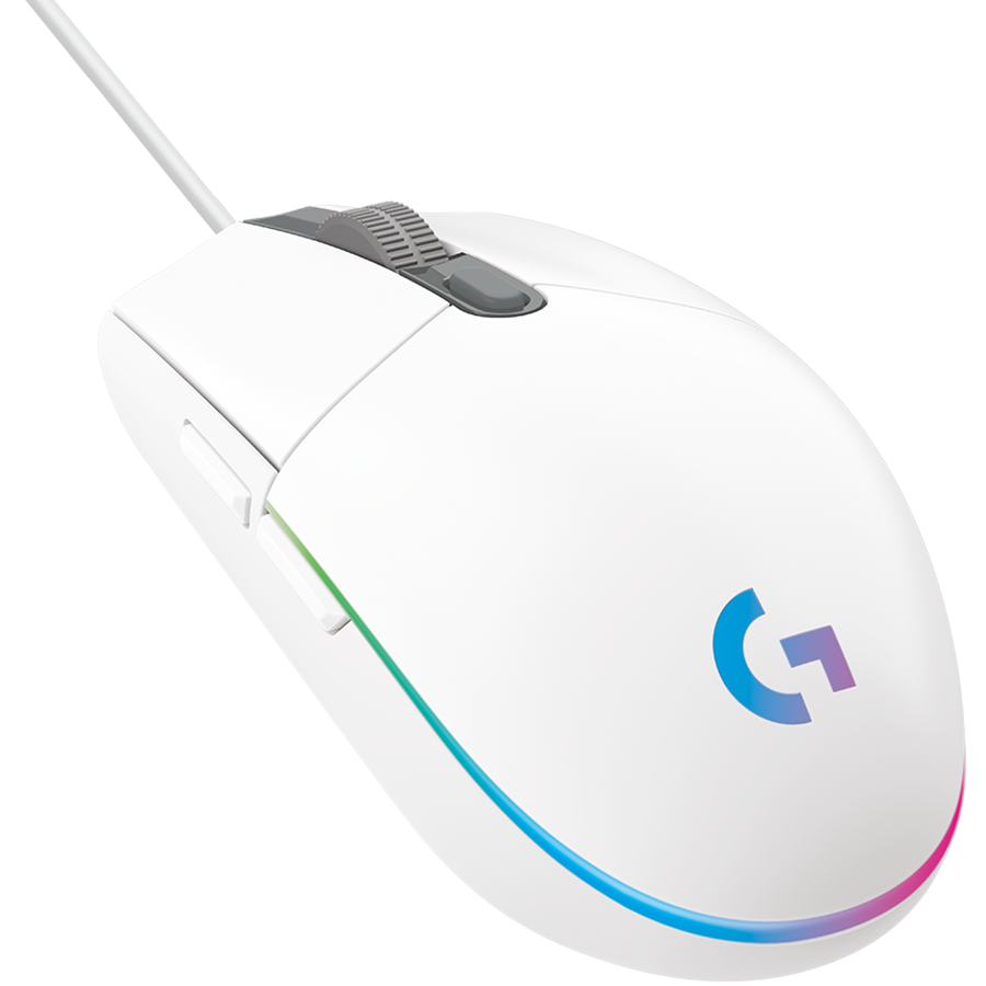 LOGITECH G102 LIGHTSYNC Corded Gaming Mouse - WHITE - USB