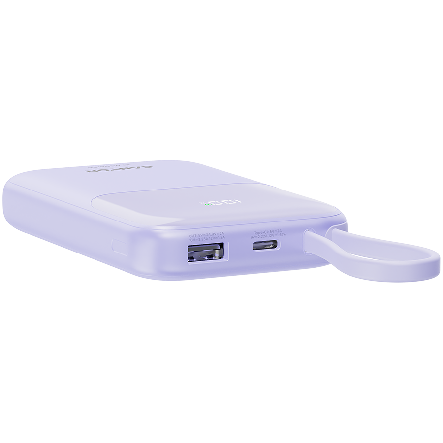 CANYON power bank OnPower 101 built-in cable 10000 mAh PD22.5W Purple