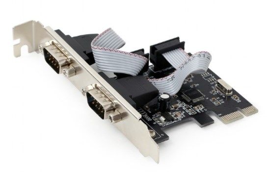 Serial Port x2 PCI-Express add-on card, with low-profile bracket