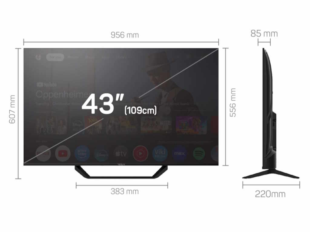TESLA Televizor 43E655BUS, D-LED, 43", 4K UHD, Smart Google TV