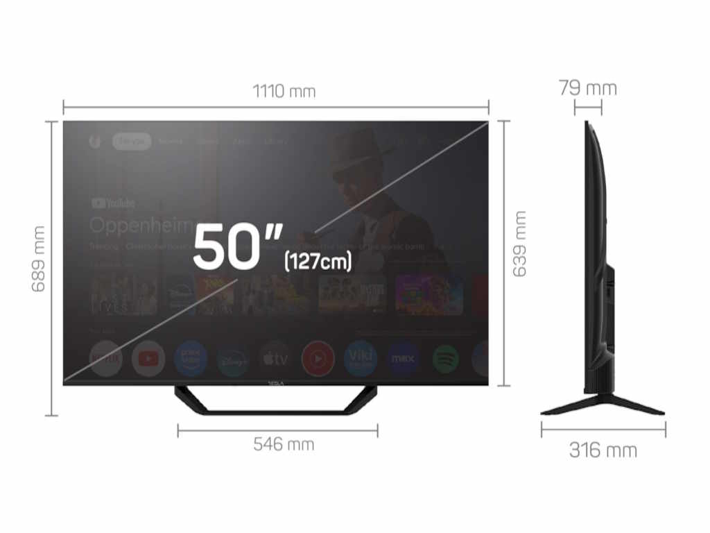 TESLA Televizor 50E655BUS, D-LED, 50", UHD, Smart Google TV