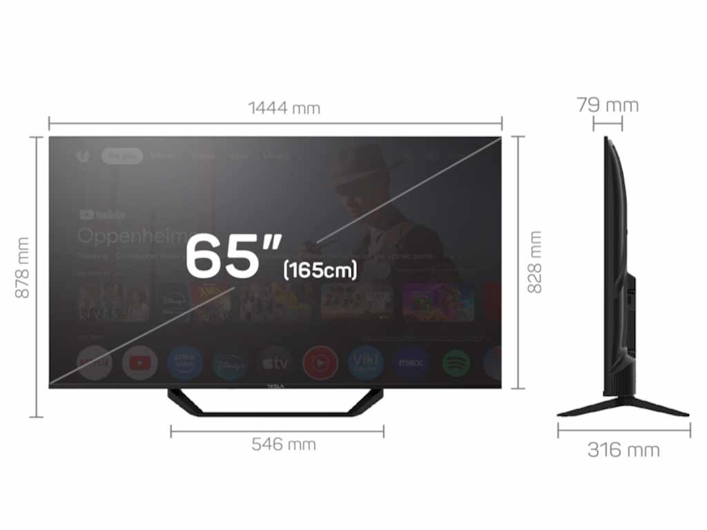 TESLA Smart Televizor 65", 65E655BUS DLED 4K UHD Google TV