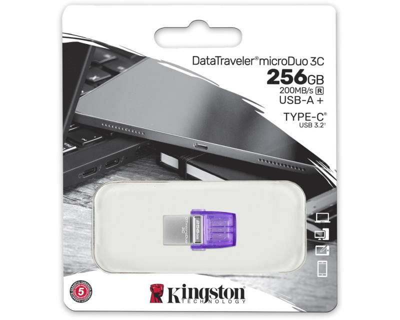 256GB DataTraveler MicroDuo 3C USB 3.2 flash DTDUO3CG3/256GB
