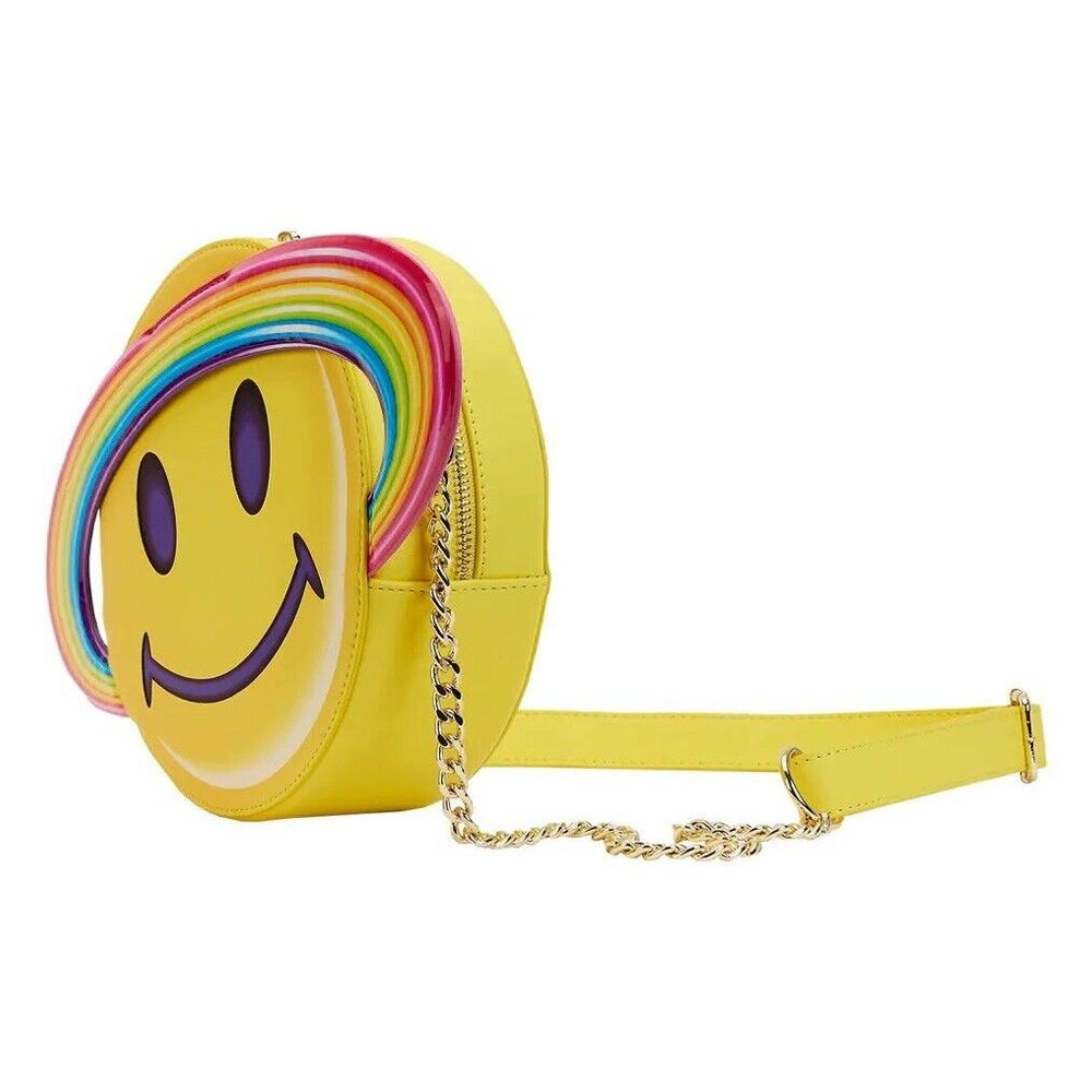 Loungefly Lisa Frank Yellow Rainbow Ring Saturn Cossbody Bag