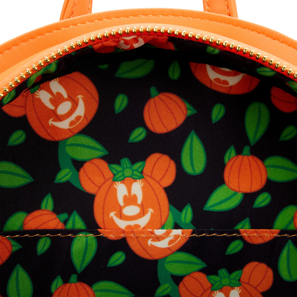 Loungefly Disney Glow Face Minnie Pumpkin Minnie Mini Backpack