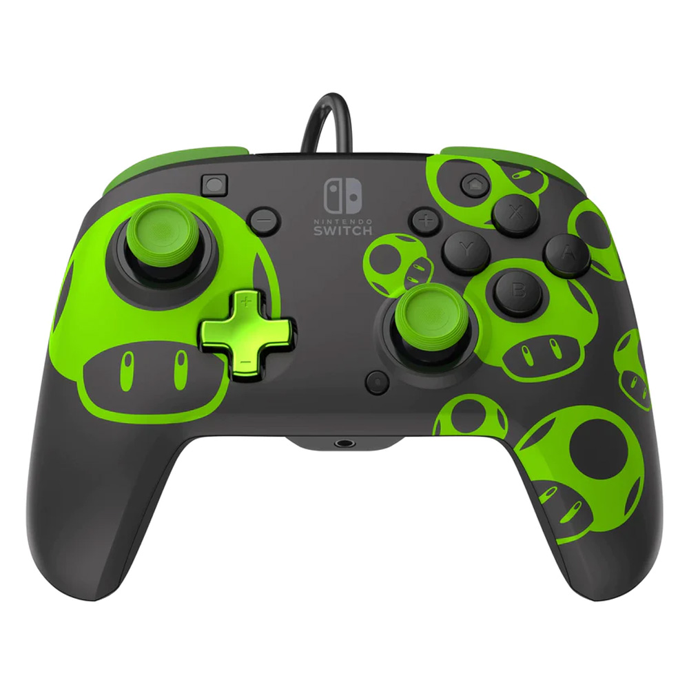 PDP Nintendo Switch Wired Controller Rematch - 1UP Glow in the Dark