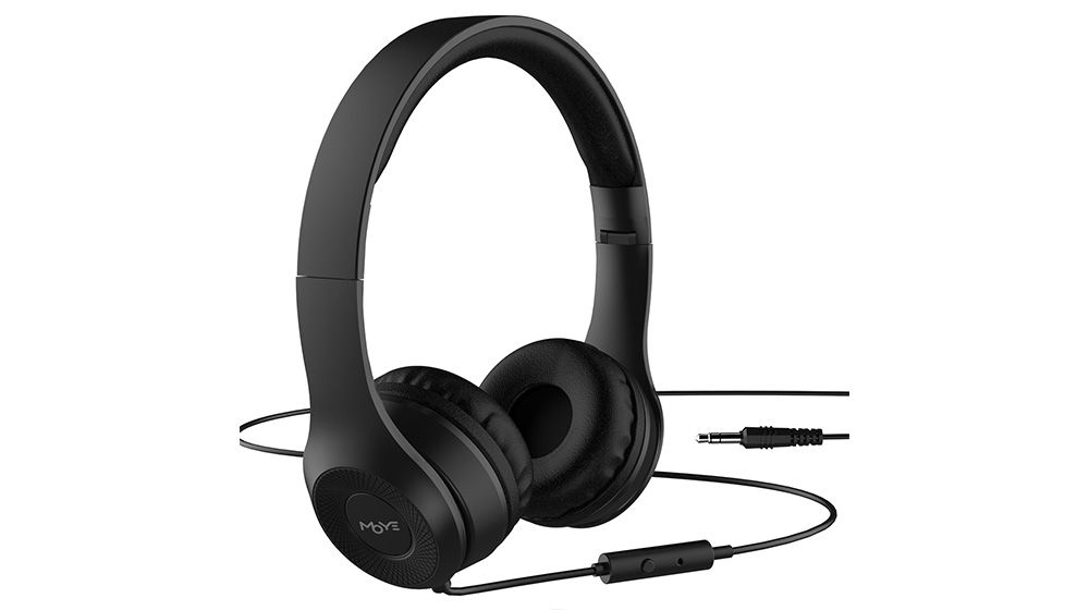 MOYE Enyo Foldable Headphones with Microphone Black