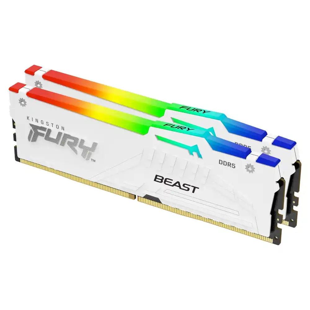 DDR5 32GB (2x16GB) 5600MHz CL40 DIMM [FURY Beast] White RGB XMP