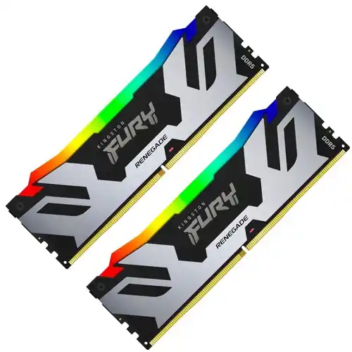 DDR5 48GB (2x24GB) 8400MT/s [FURY RENEGADE RGB], Non-ECC CUDIMM (Clocked), CL40 1.45V, 288-pin 1Rx8, Silver/Black, Memory Kit, w/Heatsink, XMP